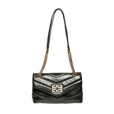 Bolsa Tiracolo Matelassê Couro Preto