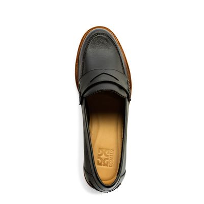 Mocassim médio atanado preto
