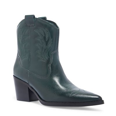 Bota western bordado puff confort verde escuro