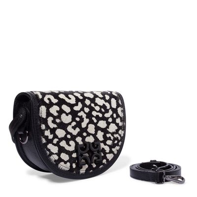 Bolsa tiracolo floater preto com pêlo pb