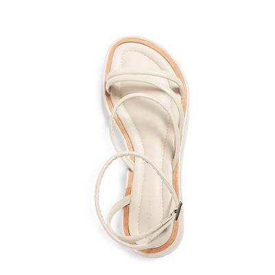 Flatform tiras tubulares couro verniz creme