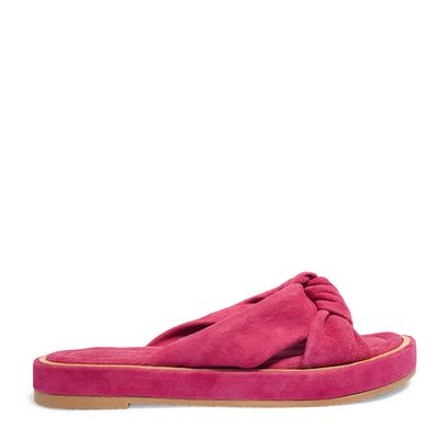 Flatform laço camurça fucsia