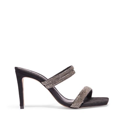 Sandália alta camurça preto manta blackdiamond