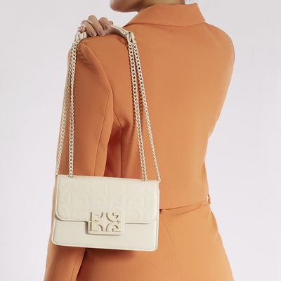 Bolsa Tiracolo Alça Corrente Creme