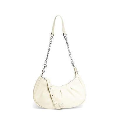Bolsa hobo couro creme