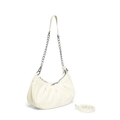 Bolsa hobo couro creme
