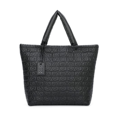Bolsa Shopper Nylon Matelassê Preta Alça de Ombro