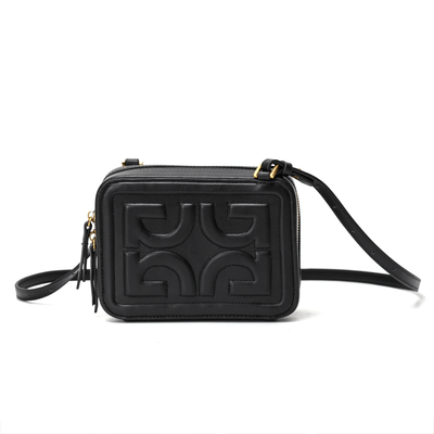 Bolsa Camera Bag Preta Couro Alça Transversal