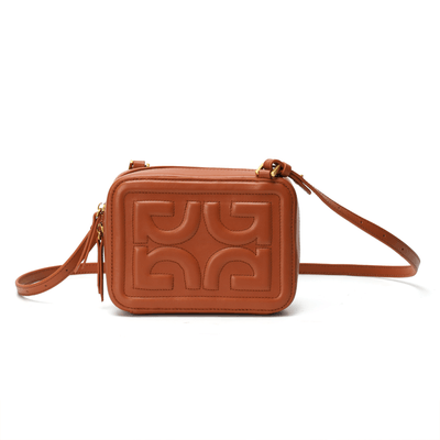 Bolsa Camera Bag Marrom Couro Alça Transversal