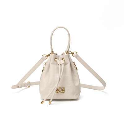 Bolsa Bucket Off White Couro Alça Transversal