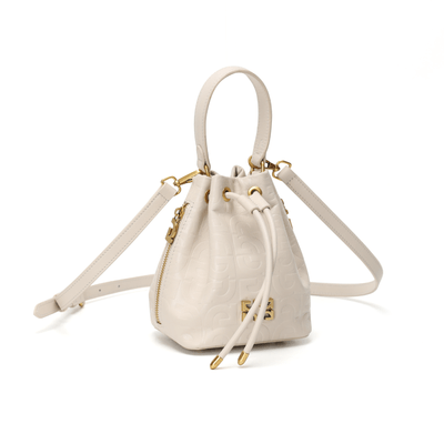 Bolsa Bucket Off White Couro Alça Transversal