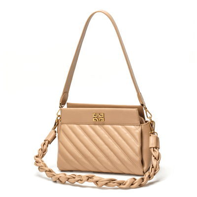 Bolsa Hobo Couro Matelassê Tiracolo Bege