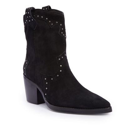 Bota western tachas camurça preto