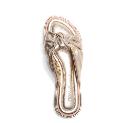 Flatform couro cristal ouro light