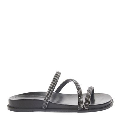 Papete couro preto strass jet