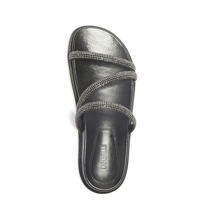 Papete couro preto strass jet