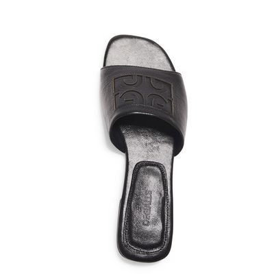Rasteira slide couro cristal preto