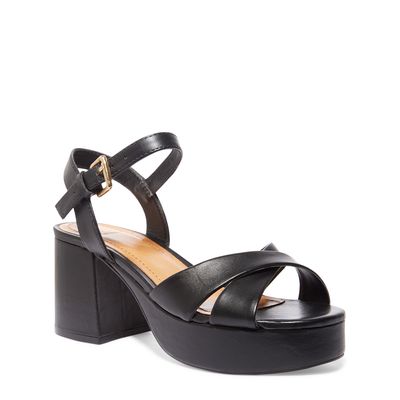 Sandália meia pata couro preto