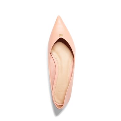 Sapatilha bico fino couro rosa matte
