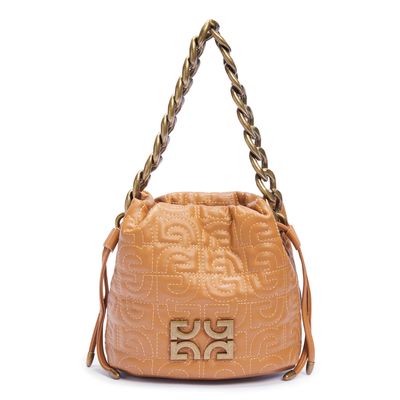 Bolsa Bucket Matelassê Caramelo Duas Alças