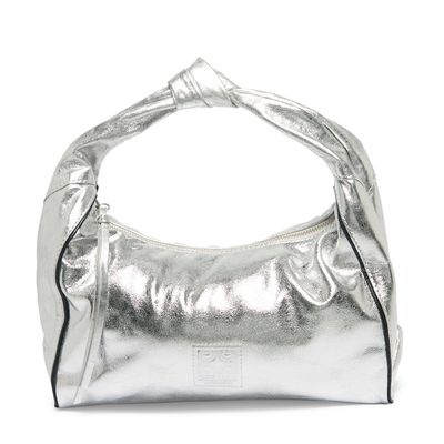 Bolsa Clutch Couro Cristal Prata