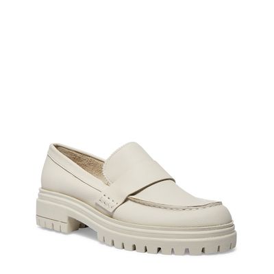 Mocassim Tratorado Couro Off White