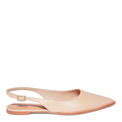 Sapatilha Slingback Couro Natural