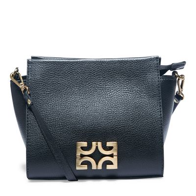 Bolsa Tiracolo Couro Floater Preto