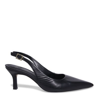 Scarpin Slingback Couro Preto