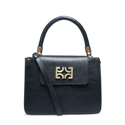 Bolsa satchel couro floater preto