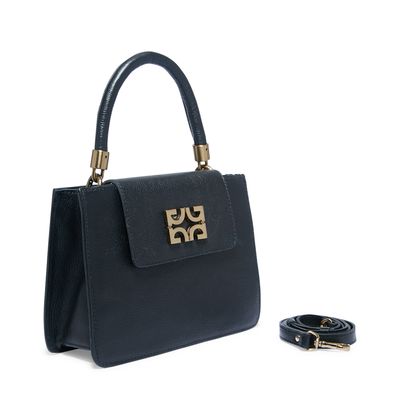 Bolsa satchel couro floater preto