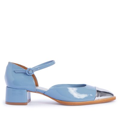 Scarpin Mary Jane Verniz Azul