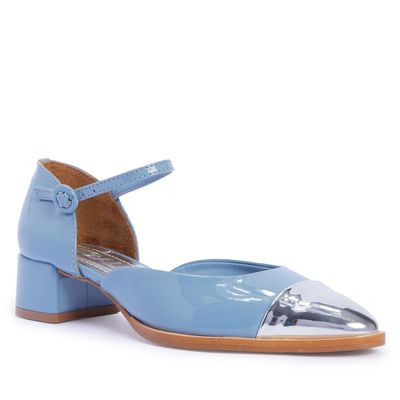 Scarpin Mary Jane Verniz Azul