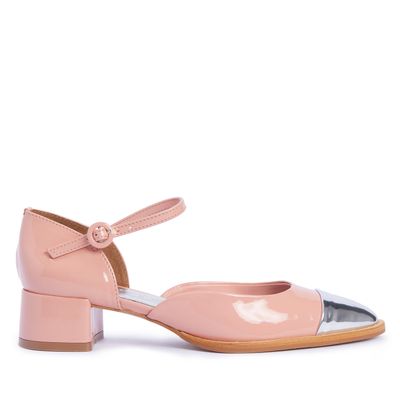 Scarpin Mary Jane Verniz Rosa