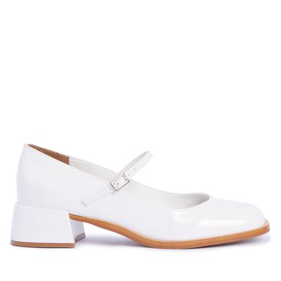 Scarpin Boneca Verniz Branco