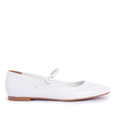 Sapatilha Boneca Verniz Branco