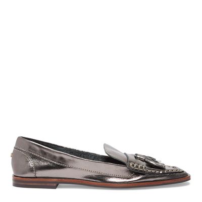 Mocassim Cinza Chumbo Metalizado Tassel
