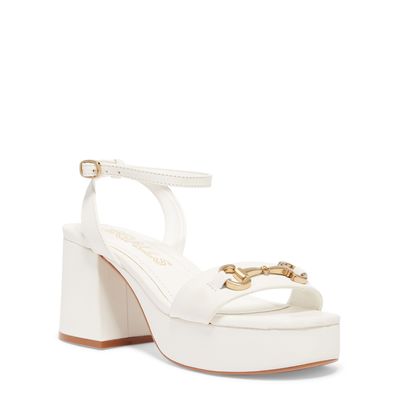 Sandália meia pata couro off white bridão