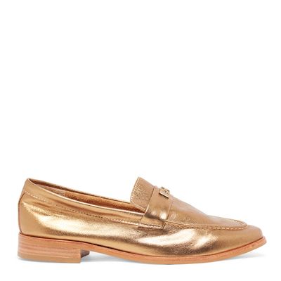Mocassim Tira Metalizada Bronze