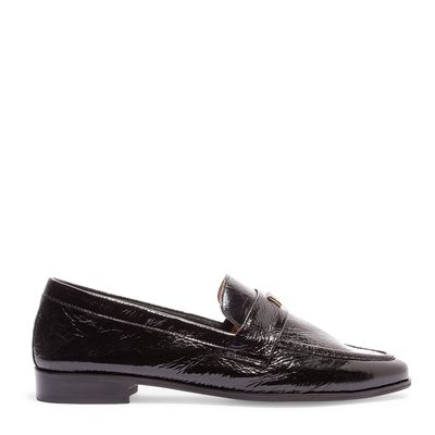 Mocassim Tira Couro Verniz Preto