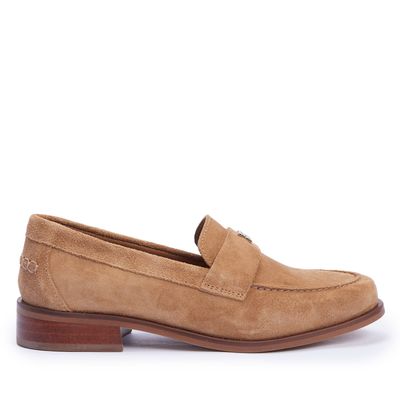 Mocassim Bico Redondo Camurção Bege