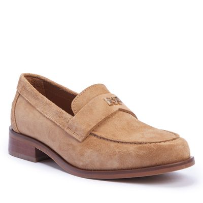 Mocassim Bico Redondo Camurção Bege