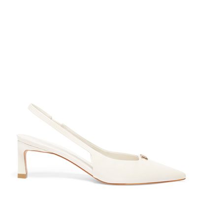 Scarpin slingback verniz off white