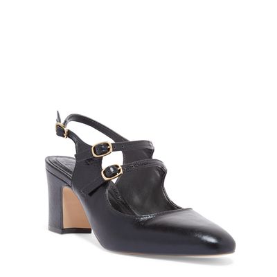 Scarpin Slingback Couro Preto