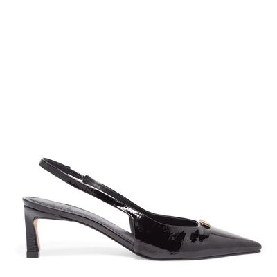 Scarpin slingback verniz preto