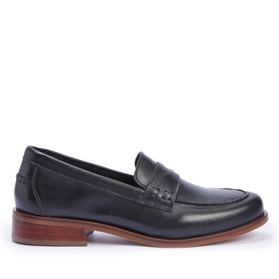 Mocassim Bico Redondo Couro Preto