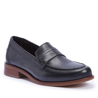 Mocassim Bico Redondo Couro Preto
