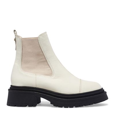 Bota chelsea couro off white