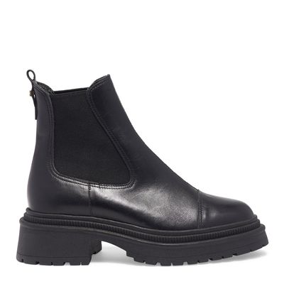 Bota chelsea couro preto