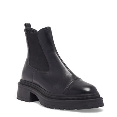Bota chelsea couro preto